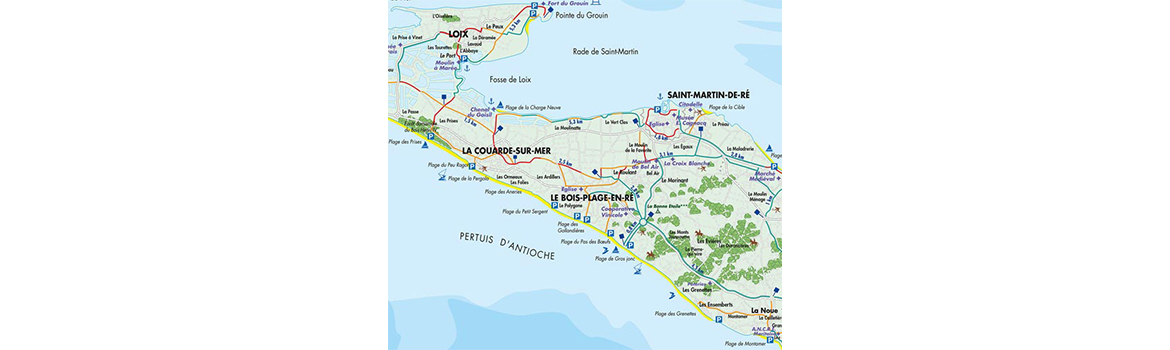 Carte de l'Ile-de-Ré et ses chemins